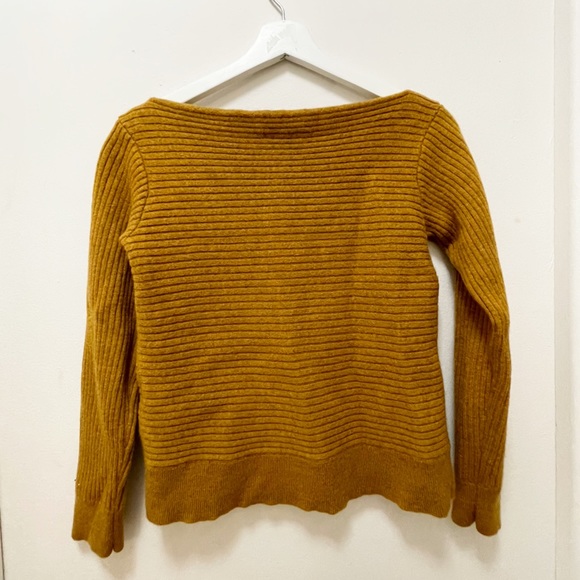Babaton Aritzia marino wool ribbed scooped neck orange sweater size small - Picture 3 of 9